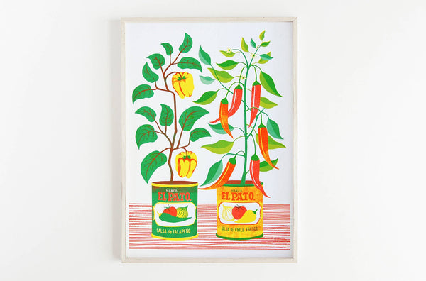 Chilli Peppers - A3 Risograph Print