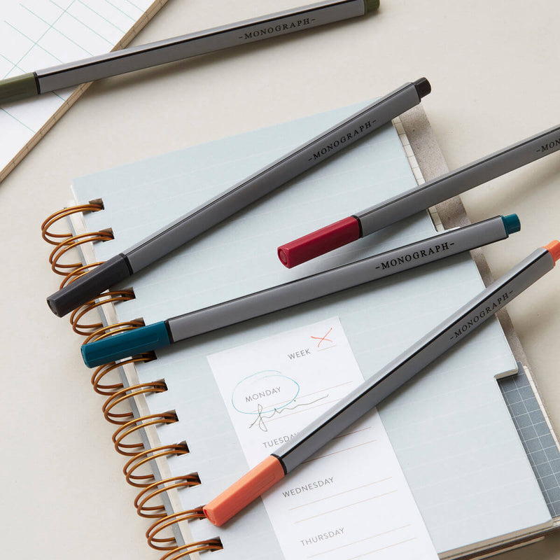 Monograph Fineliner Multicolour Pack of 5 Pens