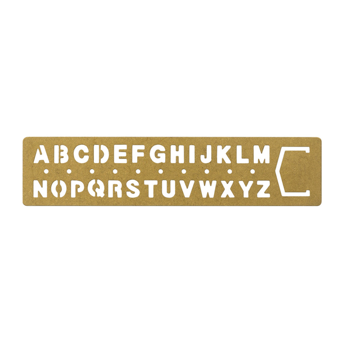 Traveler's Company Brass Stencil Bookmark Alphabet