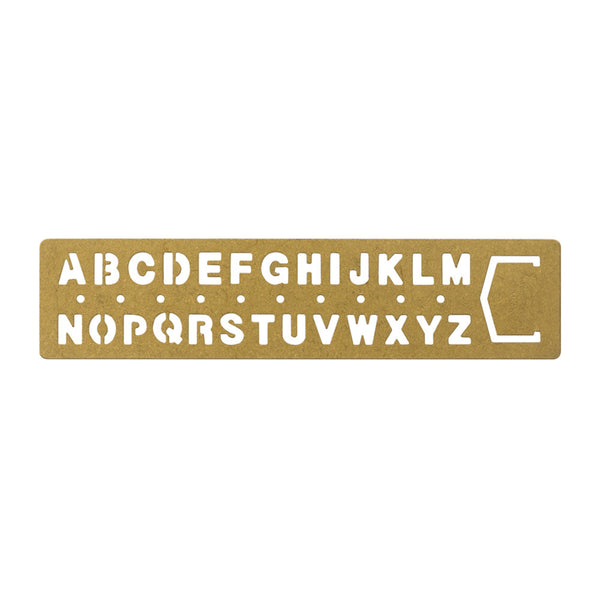 Traveler's Company Brass Stencil Bookmark Alphabet