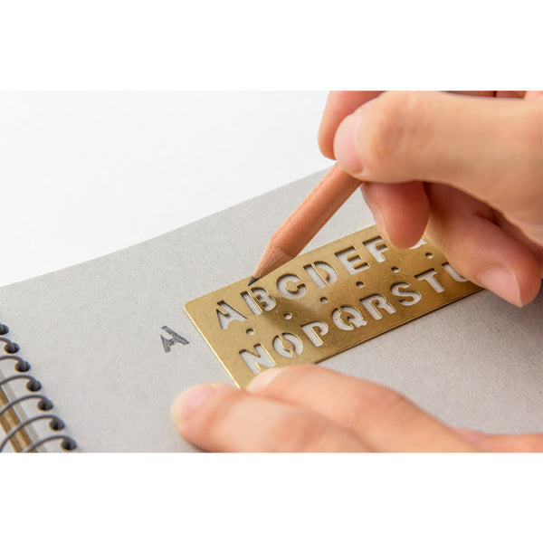 Traveler's Company Brass Stencil Bookmark Alphabet