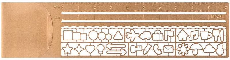 Midori Clip Stencil Ruler Copper