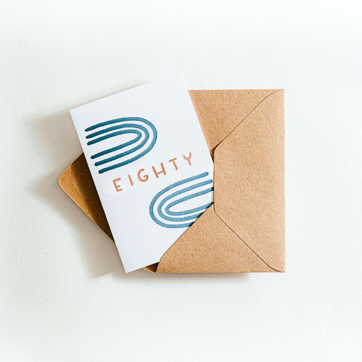 Eighty 80th Birthday Letterpress Card
