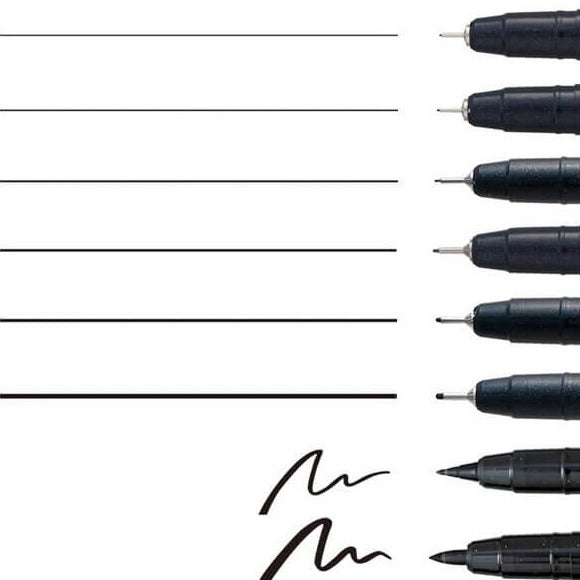 Kuretake ZIG Mangaka Cartoonist Set of 8 Black Pens