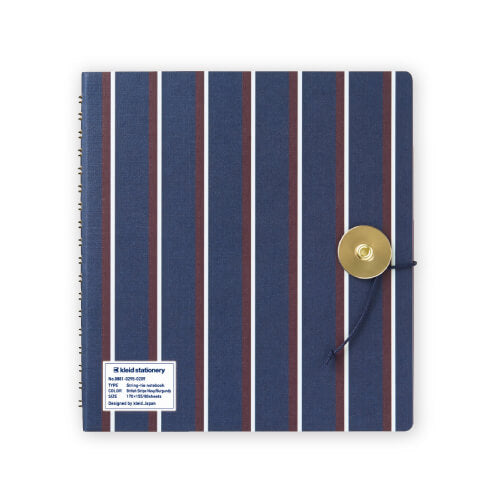 Kleid String Tie Square Notebook Navy Burgundy Stripe