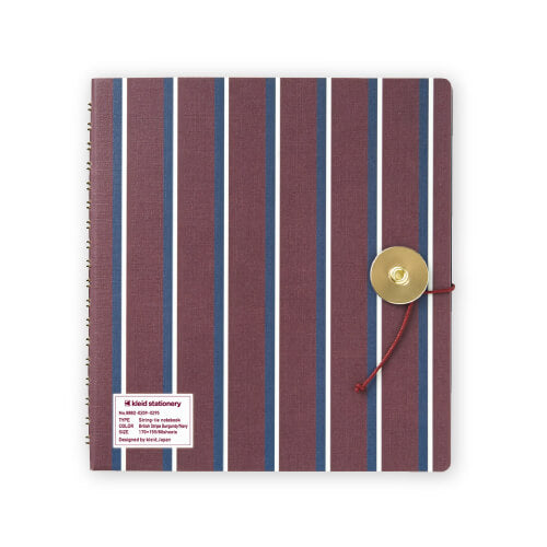 Kleid String Tie Square Notebook Burgundy Navy Stripe