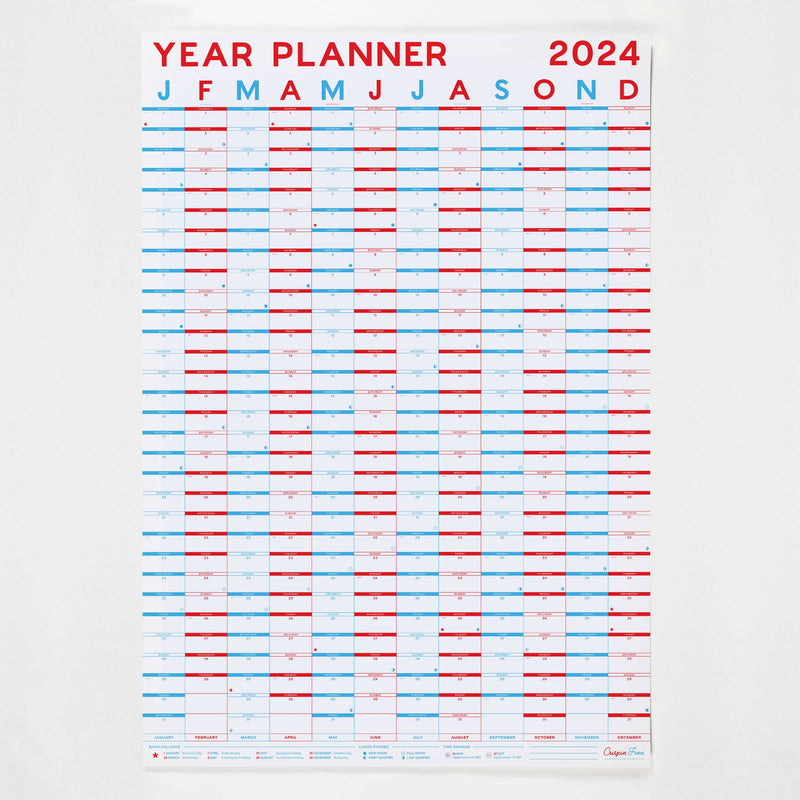 Crispin Finn 2024 Year Wall Planner - Portrait View