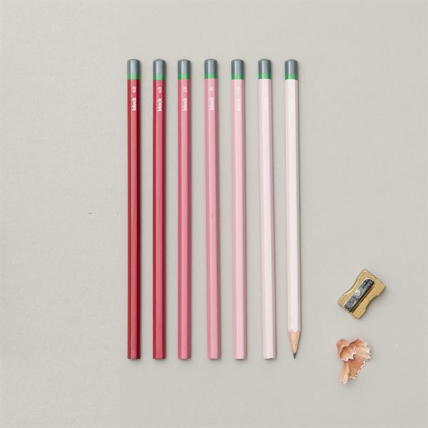 Block Design Pink Gradient Sketching Pencils