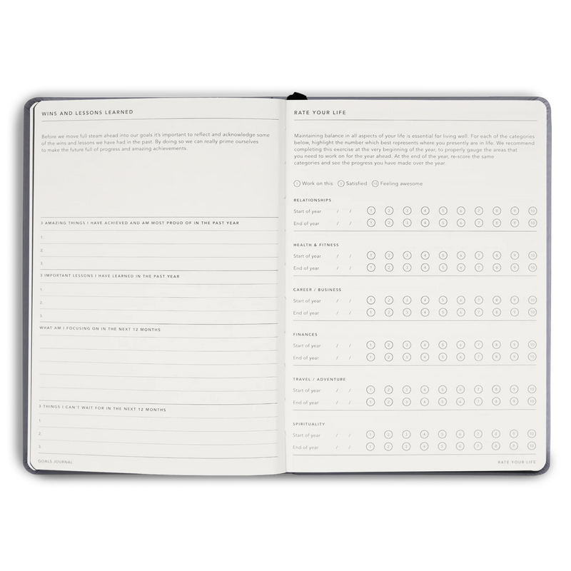 MiGoals A5 Goals Journal Black
