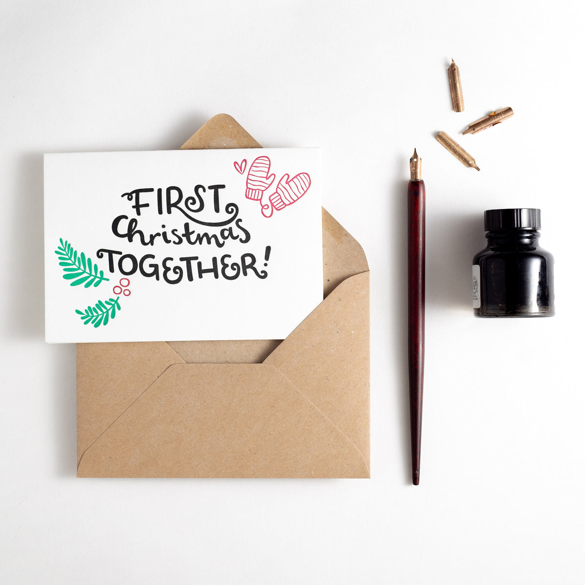 First Christmas Together Letterpress Christmas Card