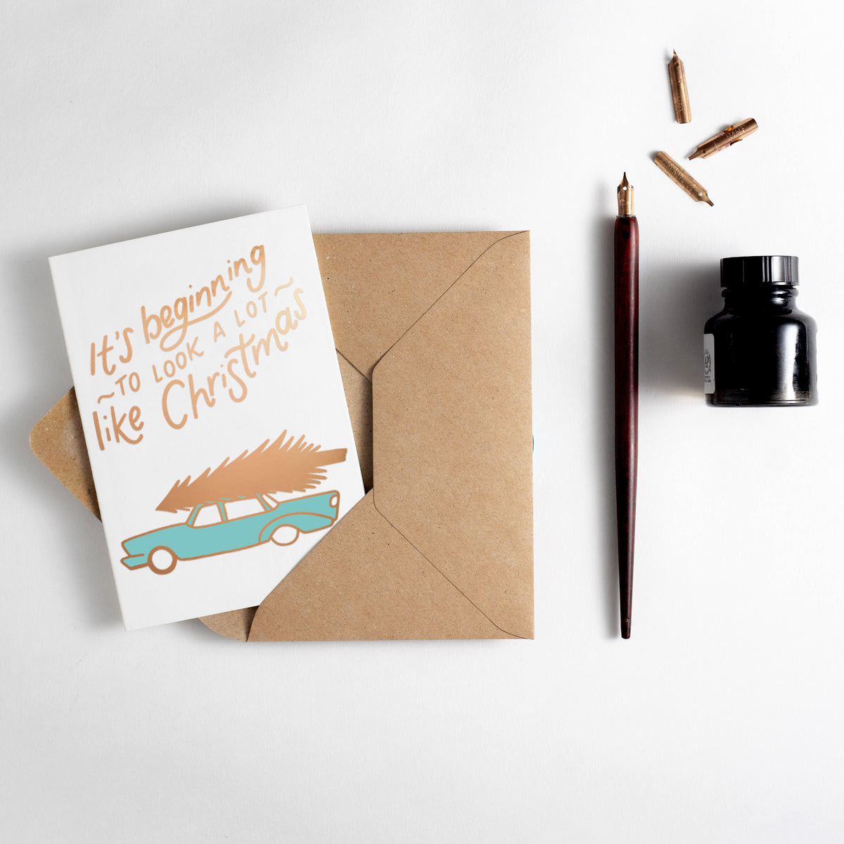 It's Beginning To Look A Lot Like Christmas Letterpress Christmas Card