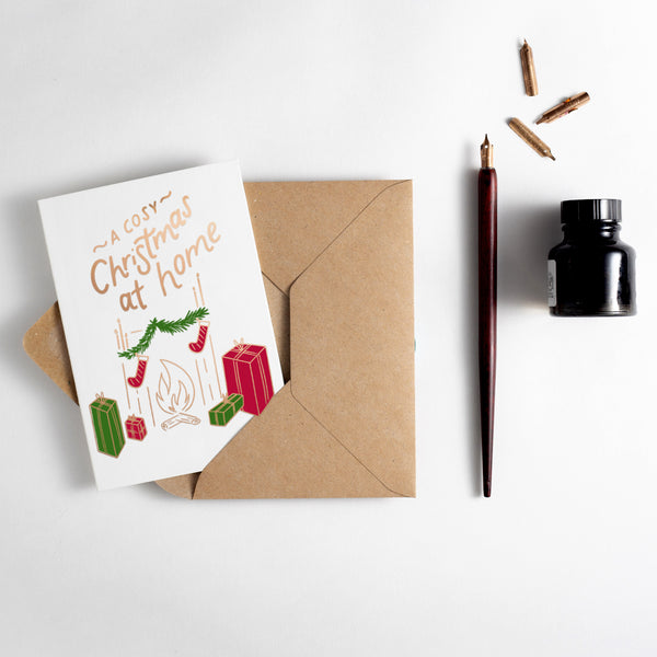 A Cosy Christmas At Home Letterpress Christmas Card