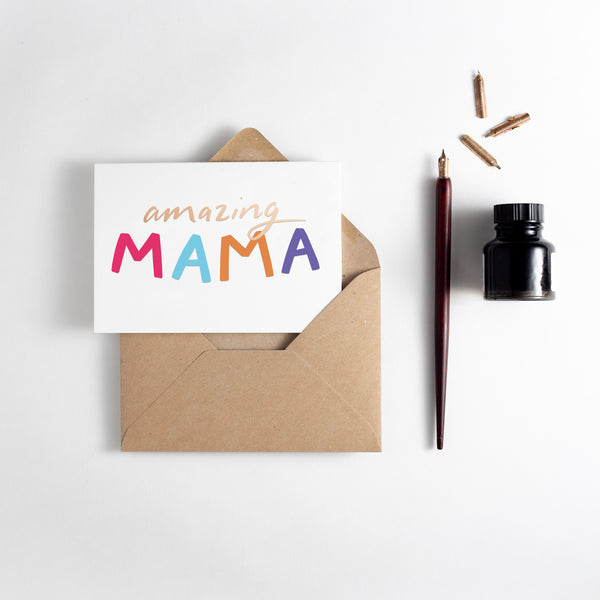 Amazing Mama Letterpress Card