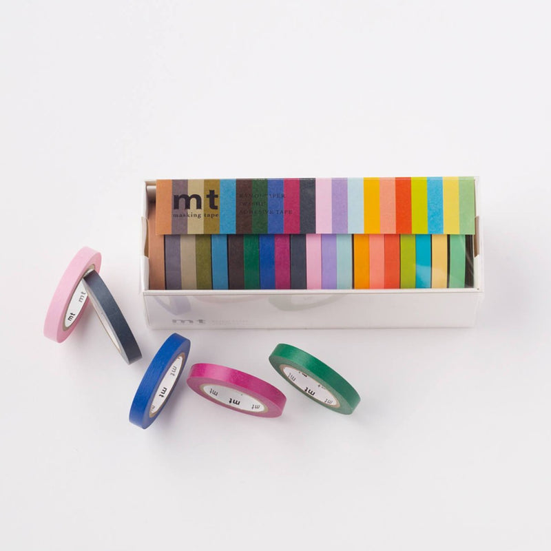 MT Set of 20 Multicoloured Slim Washi Tapes