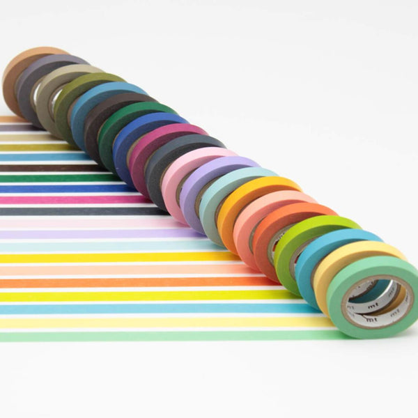 MT Set of 20 Multicoloured Slim Washi Tapes