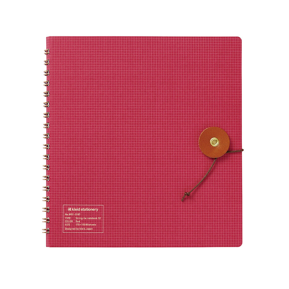 Kleid String Tie Notebook - 2mm Grid Square Shape Japanese Paper