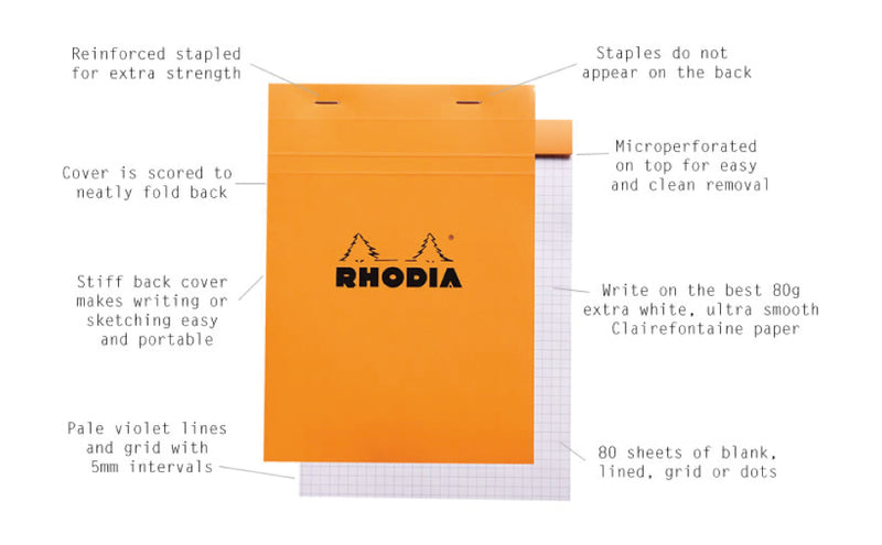 Rhodia No18 A4 Graph Paper Notepad