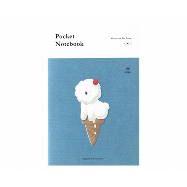 Iconic Pocket A6 Notebook - Grid - Ice Cream