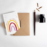 Happy Birthday Rainbow Letterpress Card