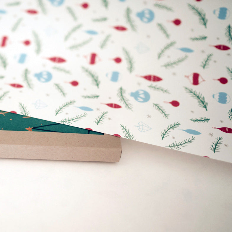 Christmas Baubles Wrapping Paper Single Sheet