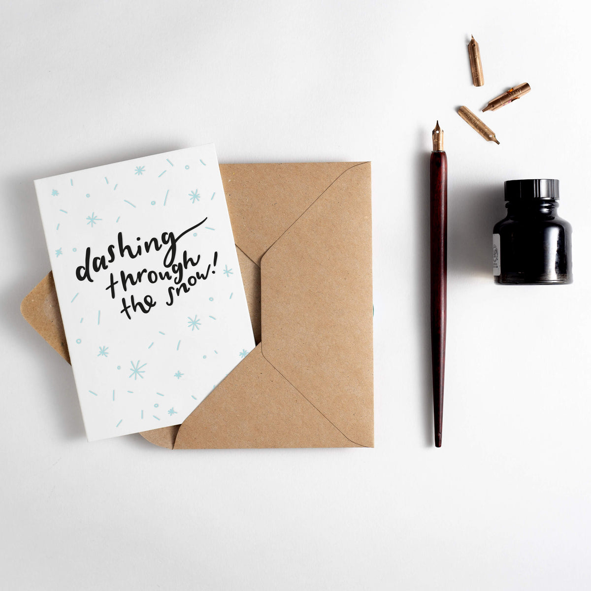 Dashing Through the Snow! A7 Letterpress Mini Christmas Card