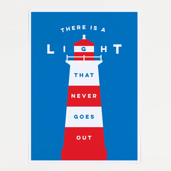 Crispin Finn There Is A Light That Never Goes Out Lighthouse Screen Print A4