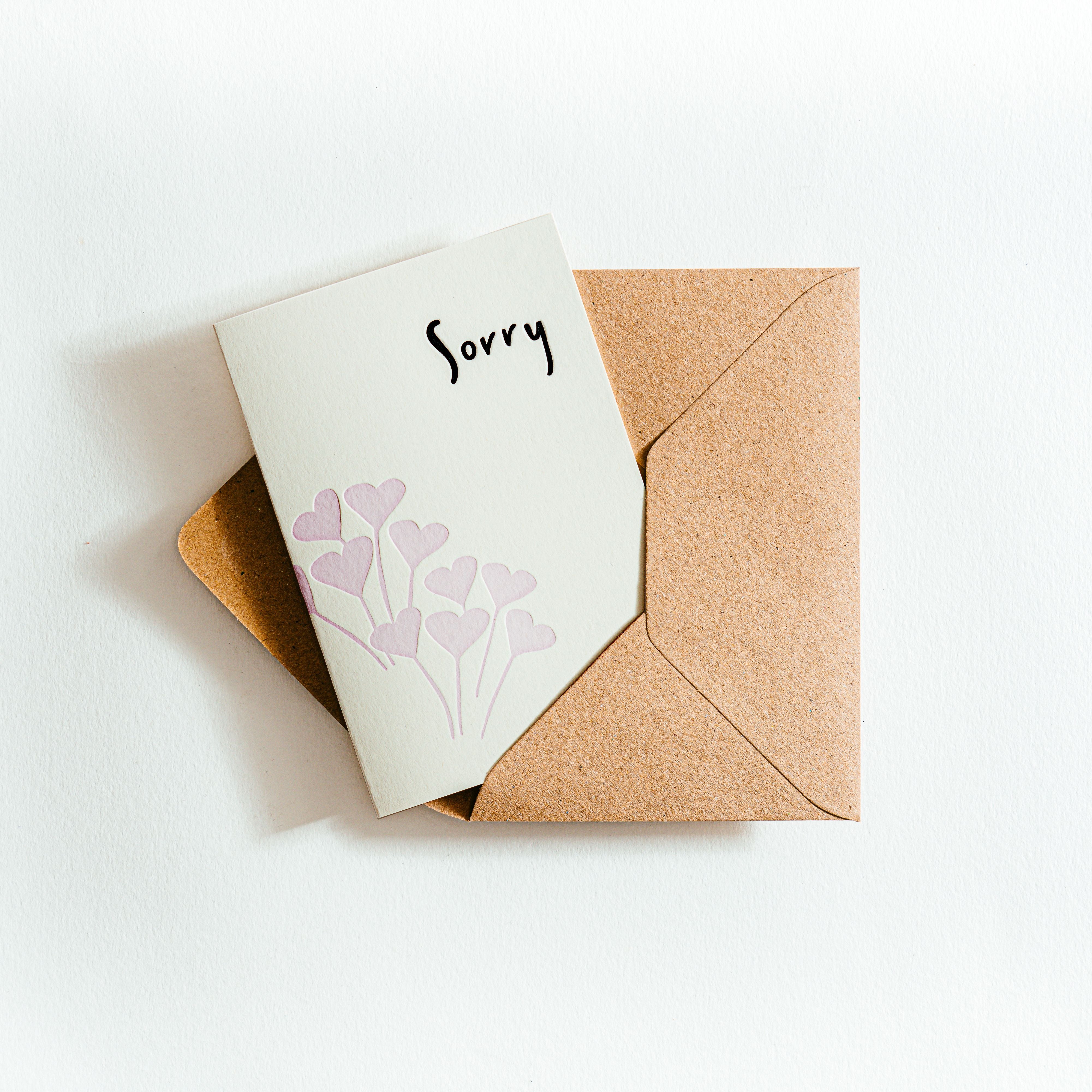 Sorry Letterpress Sympathy Card, £3.75