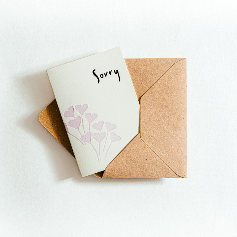 Sorry Letterpress Sympathy Card