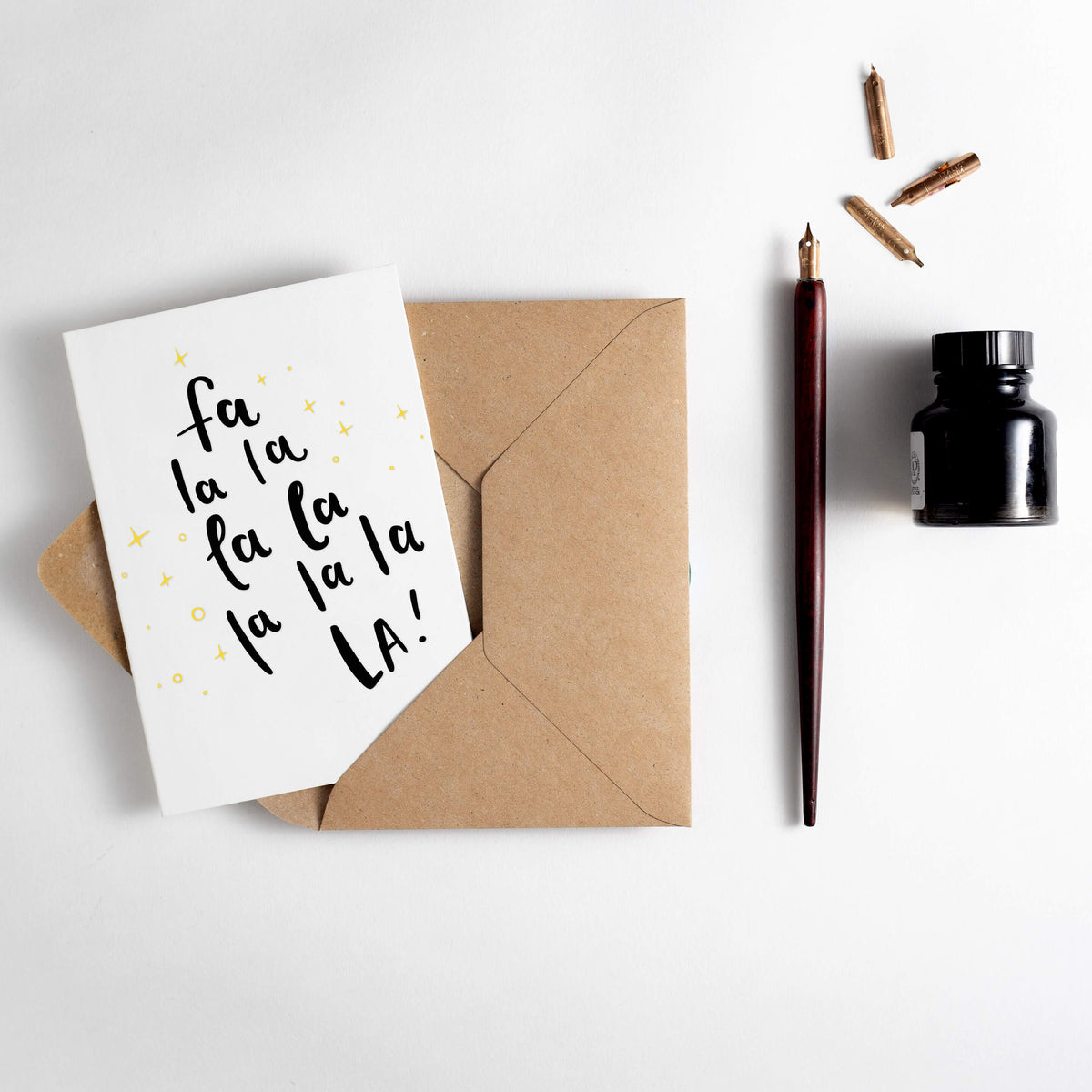 Fa la la la la A7 Letterpress Mini Christmas Card