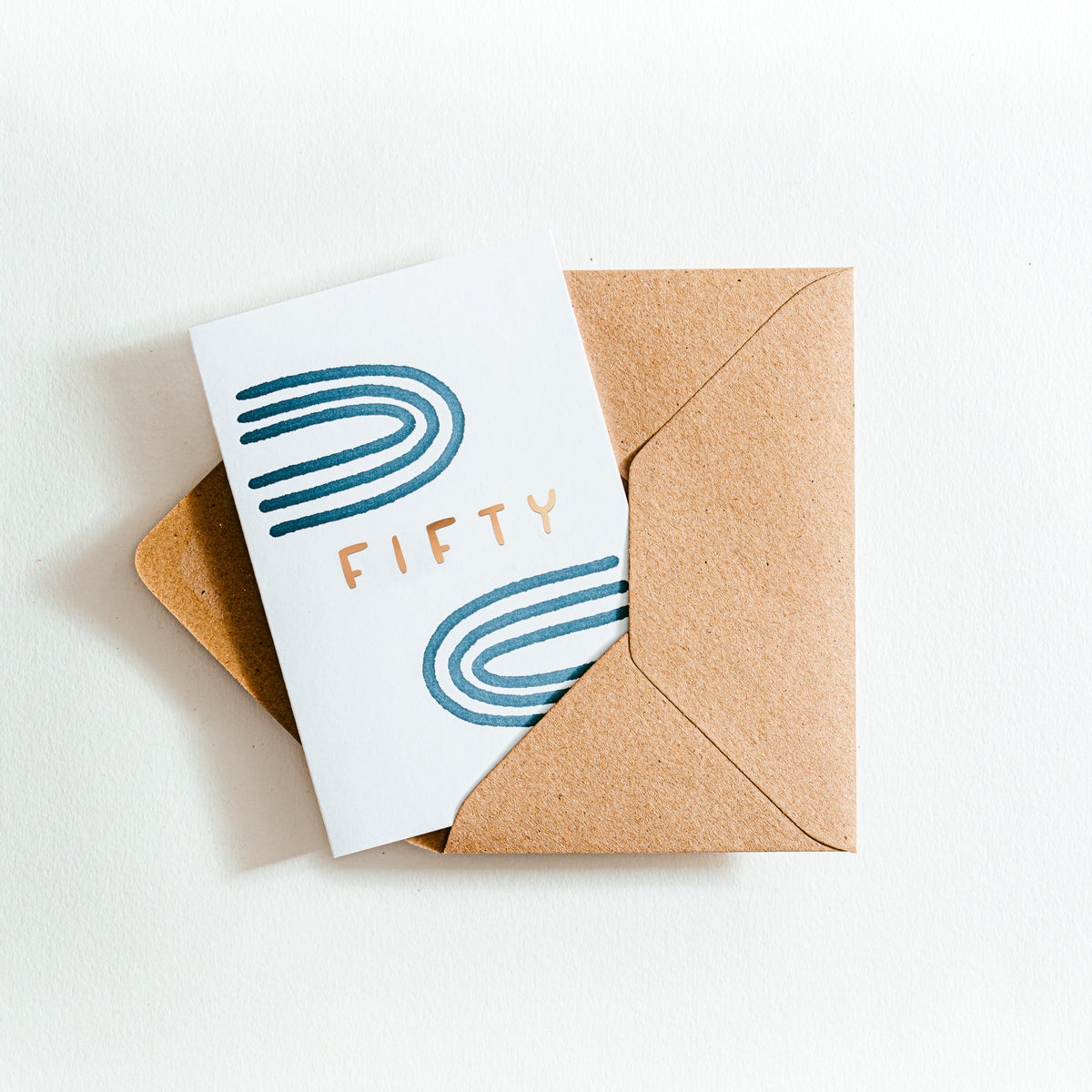 Fifty 50th Birthday Letterpress Card