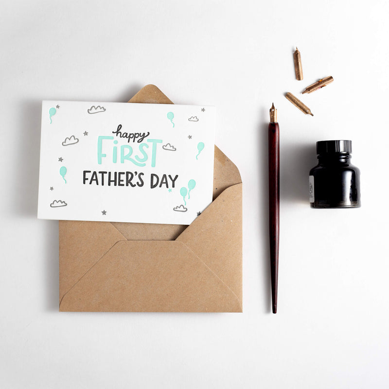 Happy First Father's Day Letterpress Card
