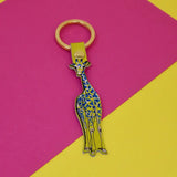 Giraffe Leather Keyring