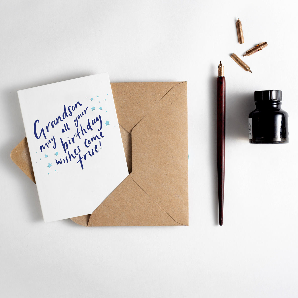 Grandson May All Your Birthday Wishes Come True Letterpress Card