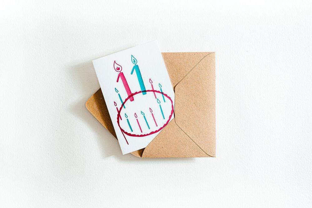 Eleven Birthday Cake Card