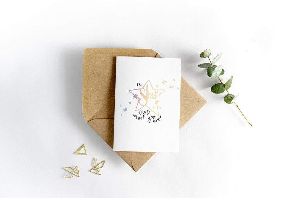 A Star That's What You Are Letterpress Thank You Card