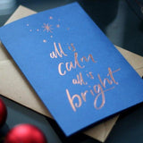 All Is Calm All is Bright Letterpress Christmas Card