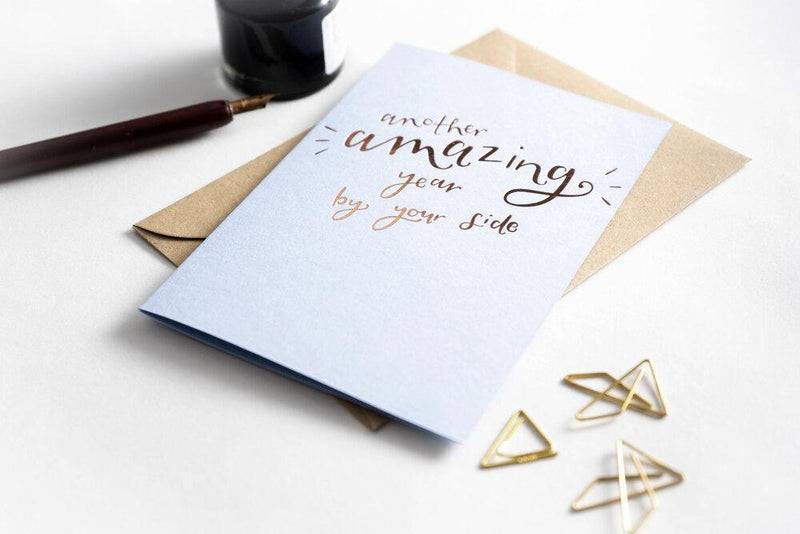 Another Amazing Year By Your Side Letterpress Anniversary Card