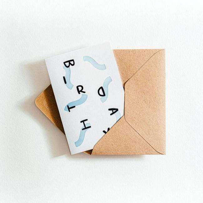 Birthday Squiggles Letterpess Card