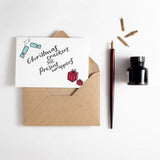 Christmas Crackers and Present Wrappers Letterpress Card