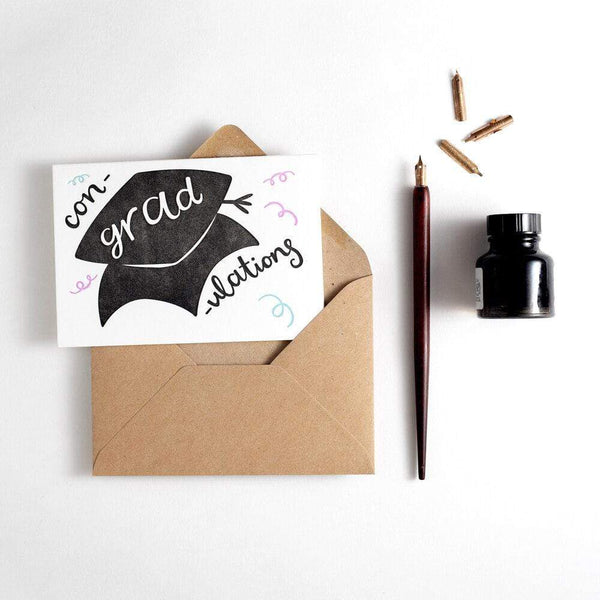 cute grad cards Con-grad-ulations Graduation Letterpress Card, $4.28