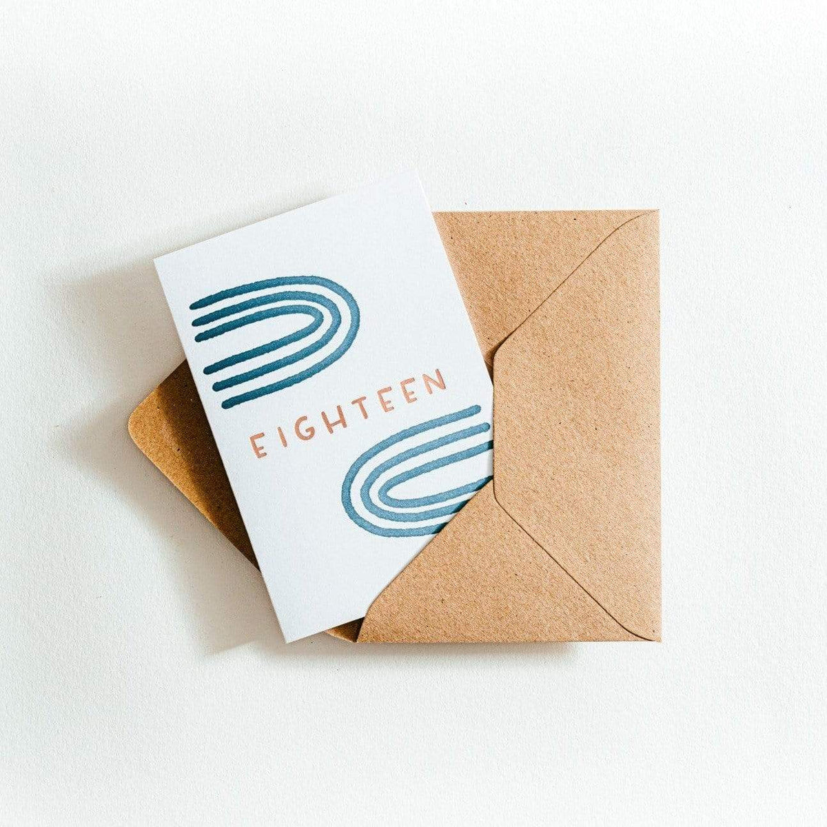 Eighteen 18 Foil Letterpress Birthday Card