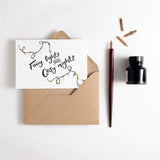 Fairy Lights and Cosy Nights Letterpress Christmas Card