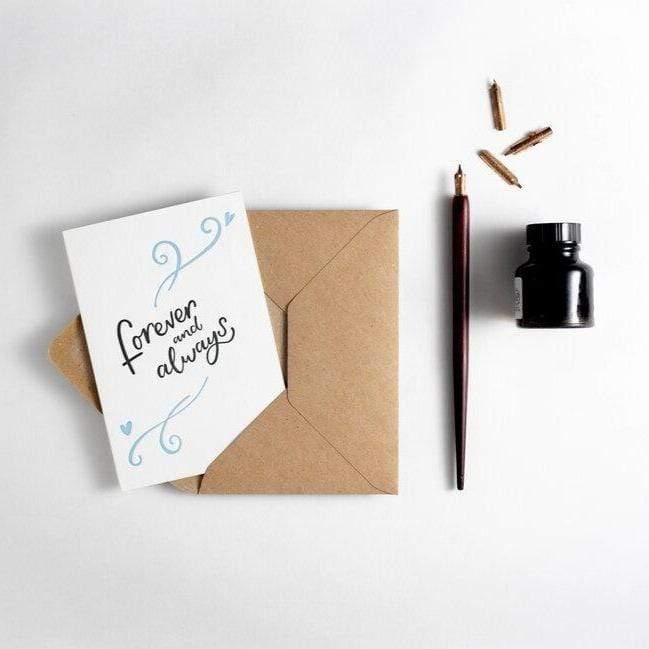 Forever &amp; Always Letterpress Anniversary Card