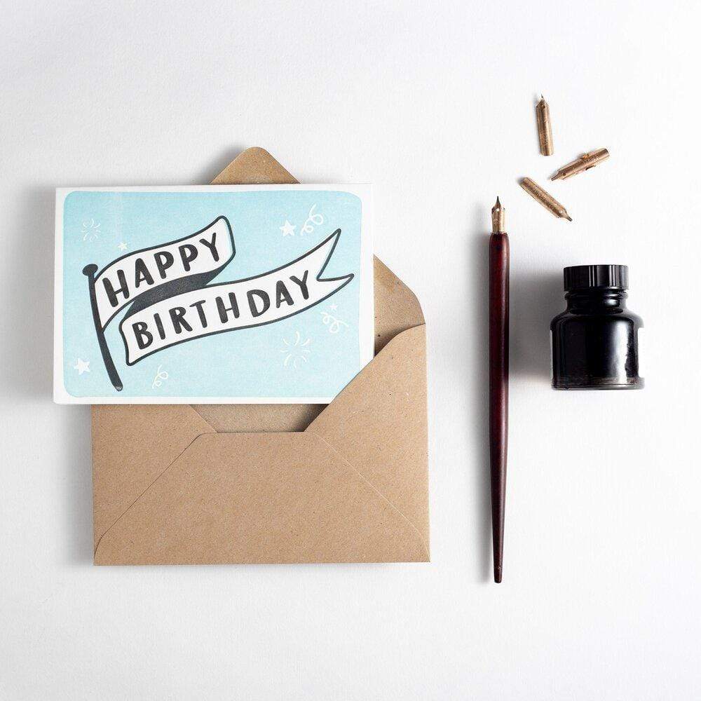 Happy Birthday Banner Letterpress Card