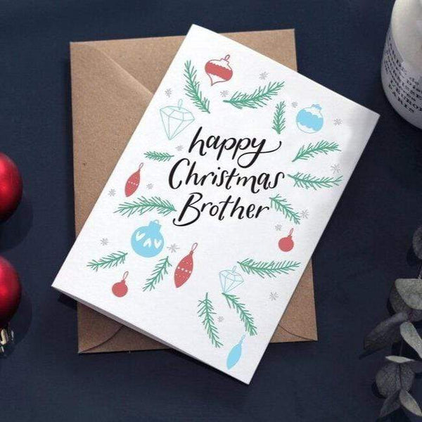 Happy Christmas Brother Letterpress Card
