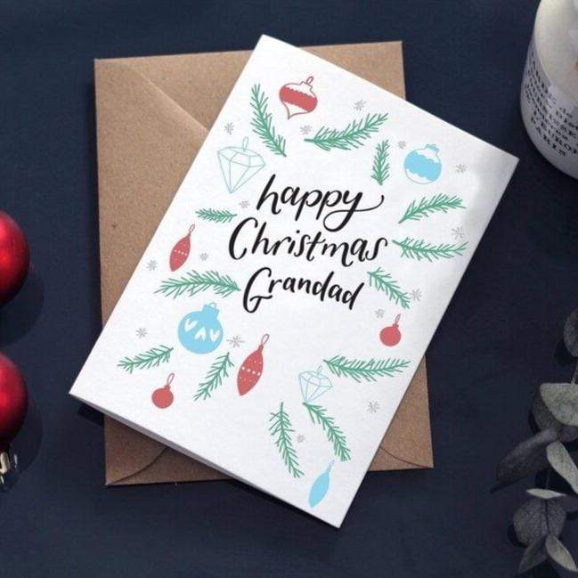 Happy Christmas Grandad Letterpress Card