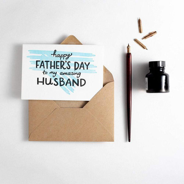 Happy Father's Day to Amazing Husband Letterpress Card