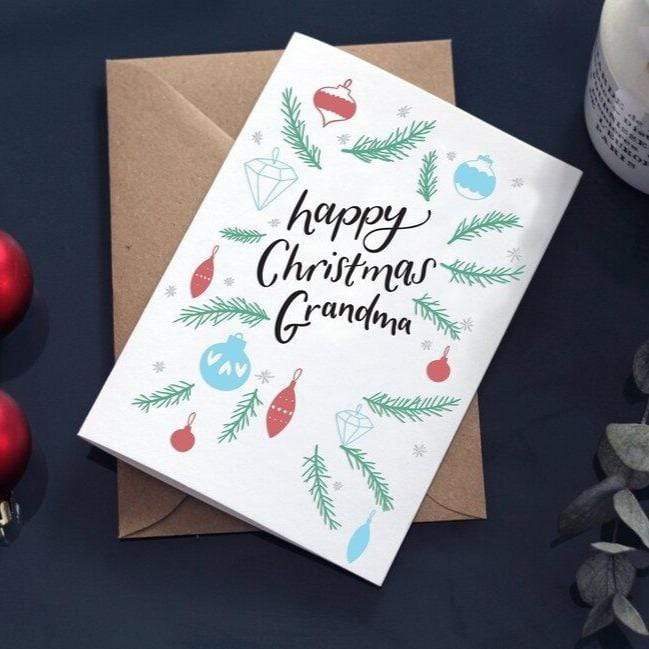 Happy Christmas Grandma Letterpress Card