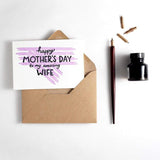 Happy Mother's Day to my Amazing Wife Letterpress Card