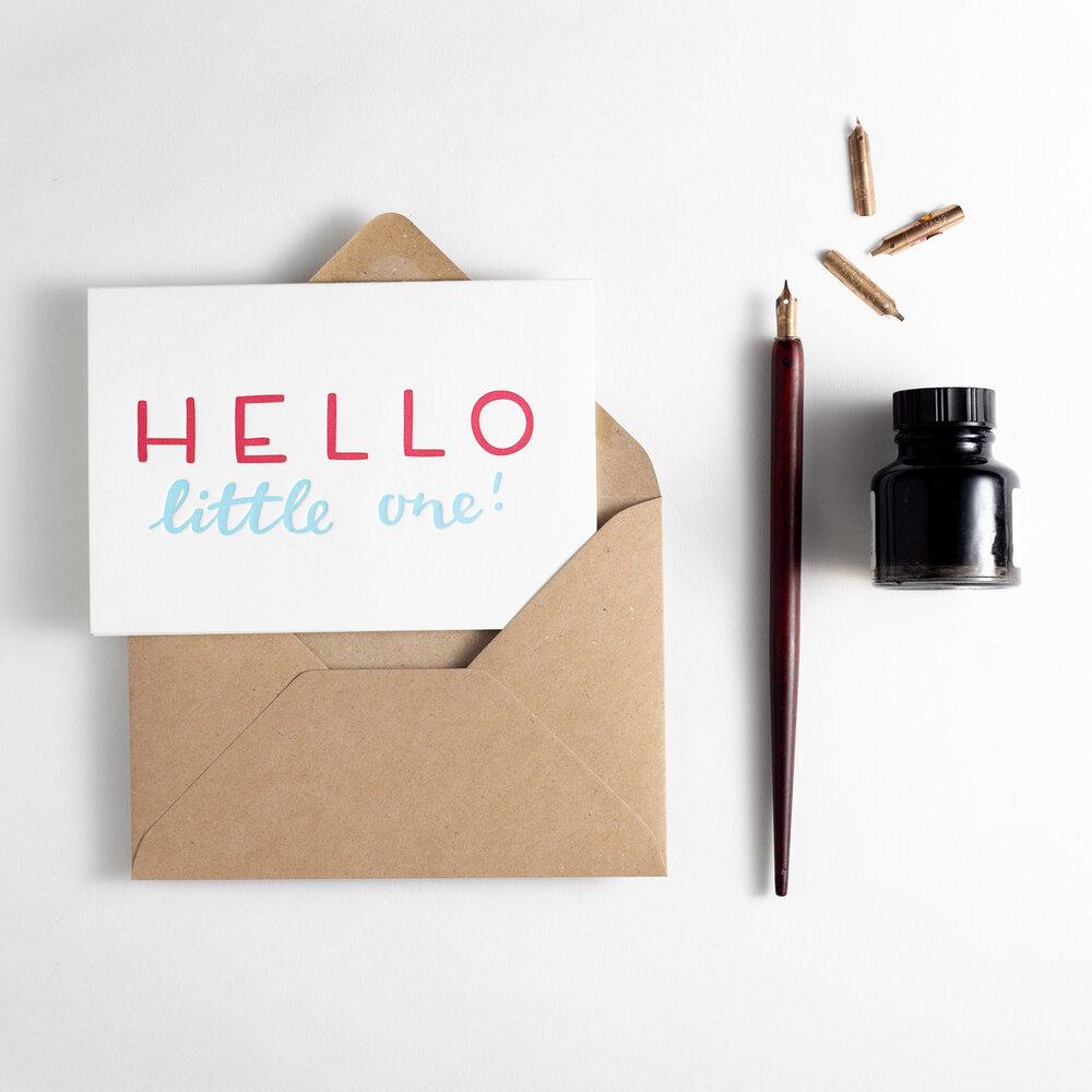 Hello Little One Card Letterpress Card, $4.22